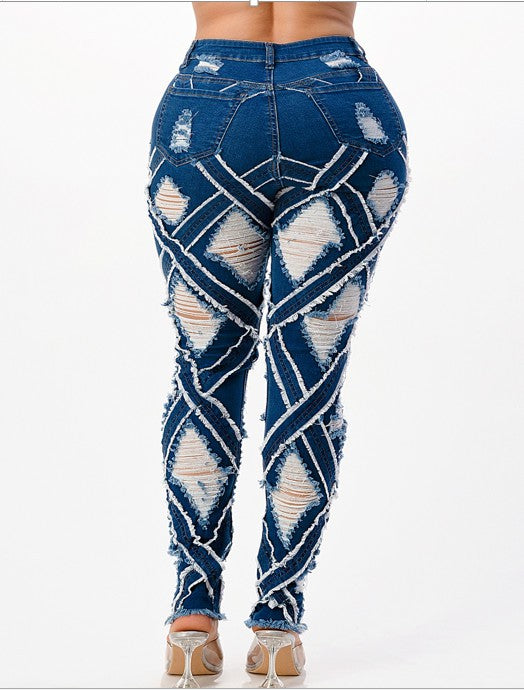 DIAMOND DISTRESSED JEAN