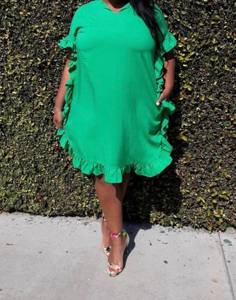 Plus Size Ruffled Midi Dress