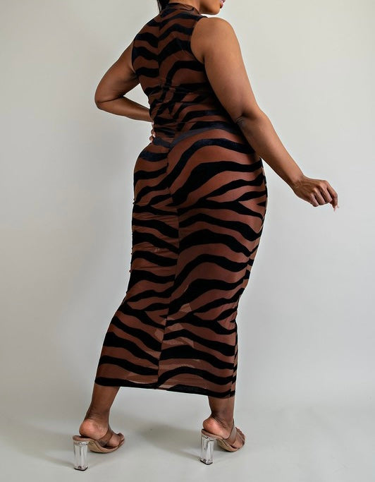 Eye of the Tiger Mock Neck Dress