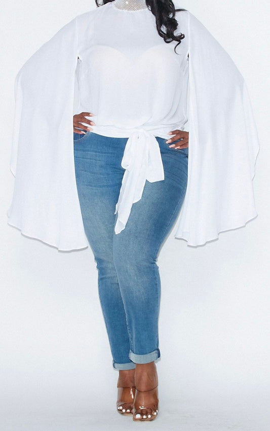 Chiffon Embellishment Sleeve Top